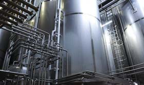 Food, dairy and beverage products processed with sanitary equipment